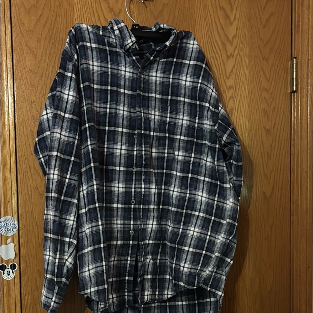 Plaid Button-Up Shirt